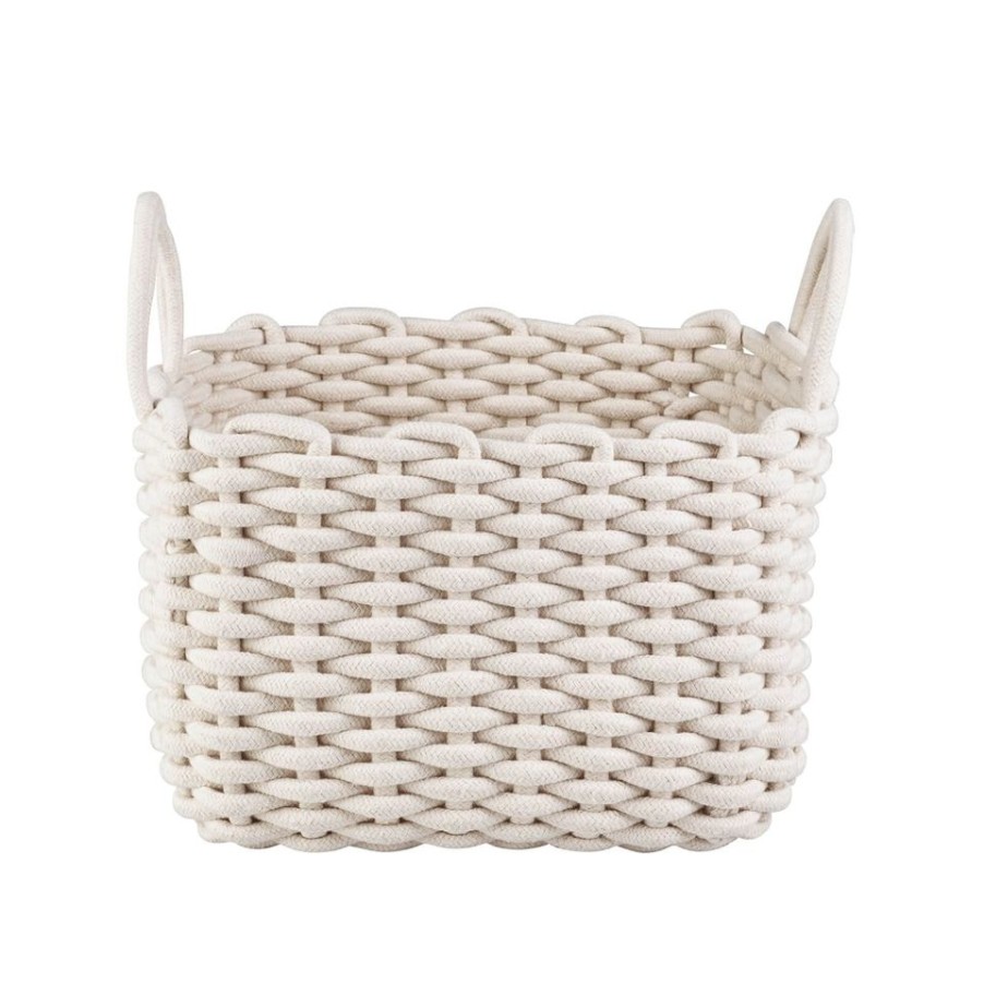 Homebase Storage Containers | Rope Weave Basket - White