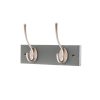 Homebase Hallway Furniture | 2 Victorian Satin Nickel Hooks On Slate Grey Bloc Board