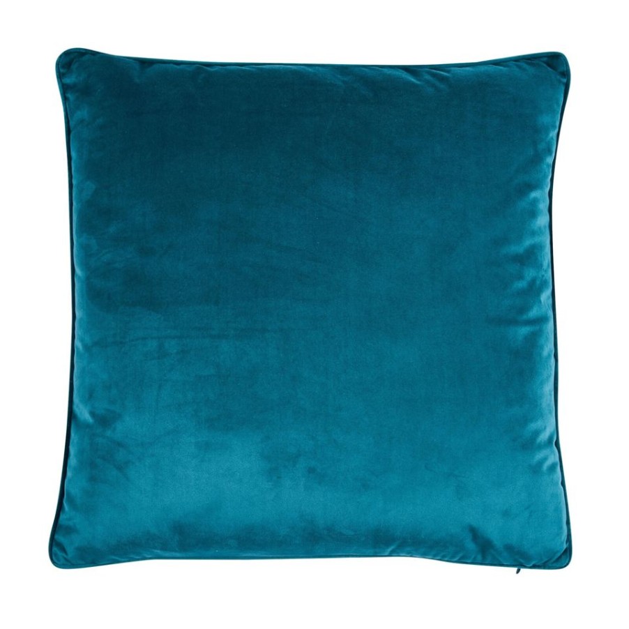 Homebase Cushions | Large Plain Velvet Cushion - Teal - 58X58Cm