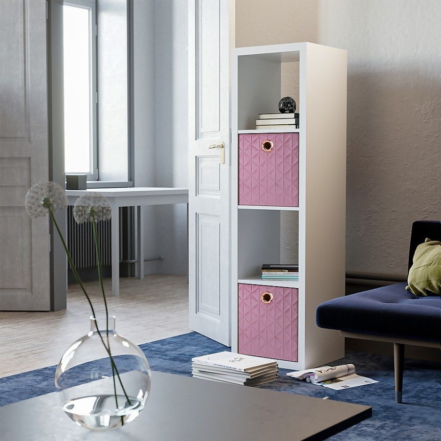 Homebase Cube Storage | Clever Cube Quilted Velvet Insert - Blush Pink