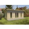 Homebase Garden Buildings | Forest Arley 6.0M X 3.0M Log Cabin Double Glazed 24Kg Polyester Felt, No Underlay