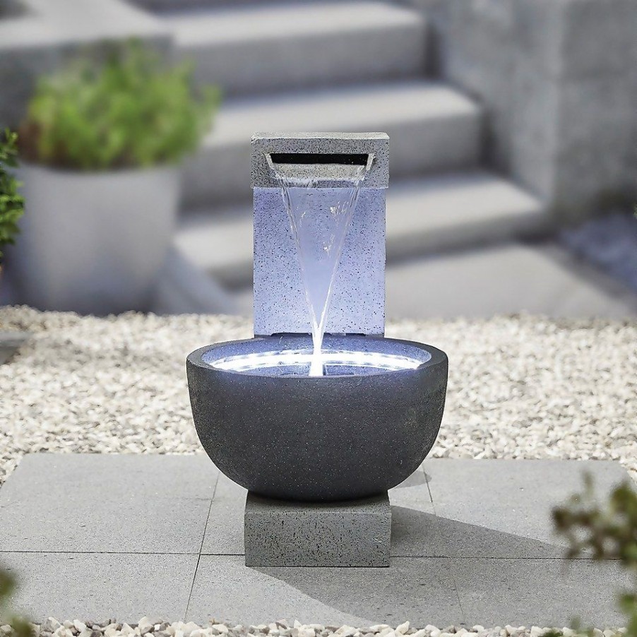 Homebase Water Features | Stylish Fountain Solitary Pour Water Feature With Leds