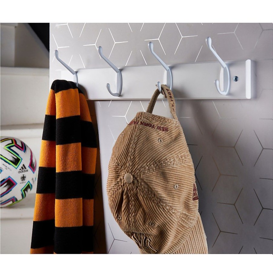 Homebase Hallway Furniture | Hat And Coat Hook Rail - White