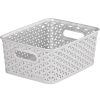 Homebase Storage Containers | Curver My Style Small Rectangular Plastic Storage Basket - Grey - 4L