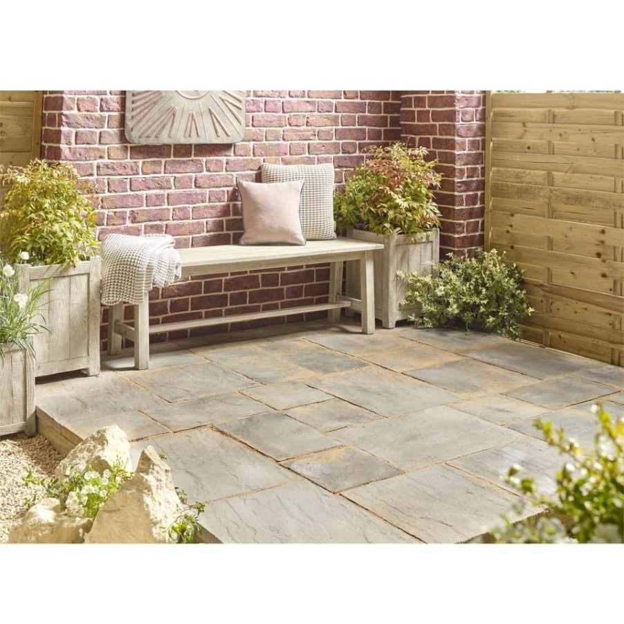 Homebase Paving Stones & Slabs | Chantry Paving 450 X 450Mm Antique - Full Pack Of 28 Slabs