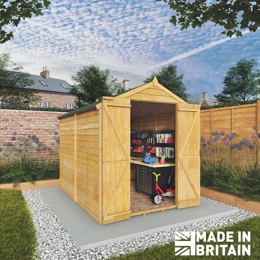 Homebase Garden Sheds | Mercia 8 X 6Ft Overlap Apex Windowless Shed - Installation Included