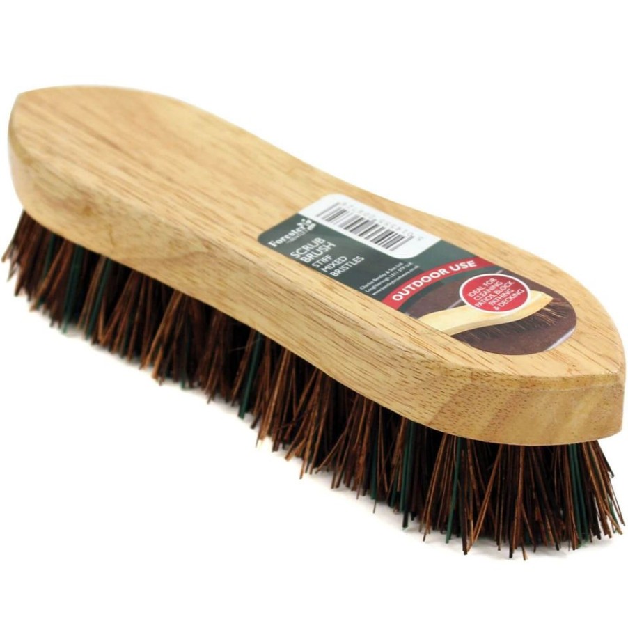 Homebase Garden Hand Tools | Charles Bentley Forester Wooden Scrubbing Brush