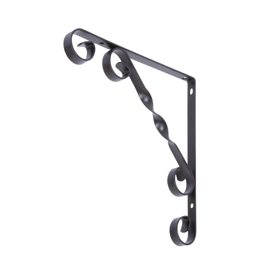 Homebase Shelving Brackets | Scroll Bracket - Black - 200X200Mm