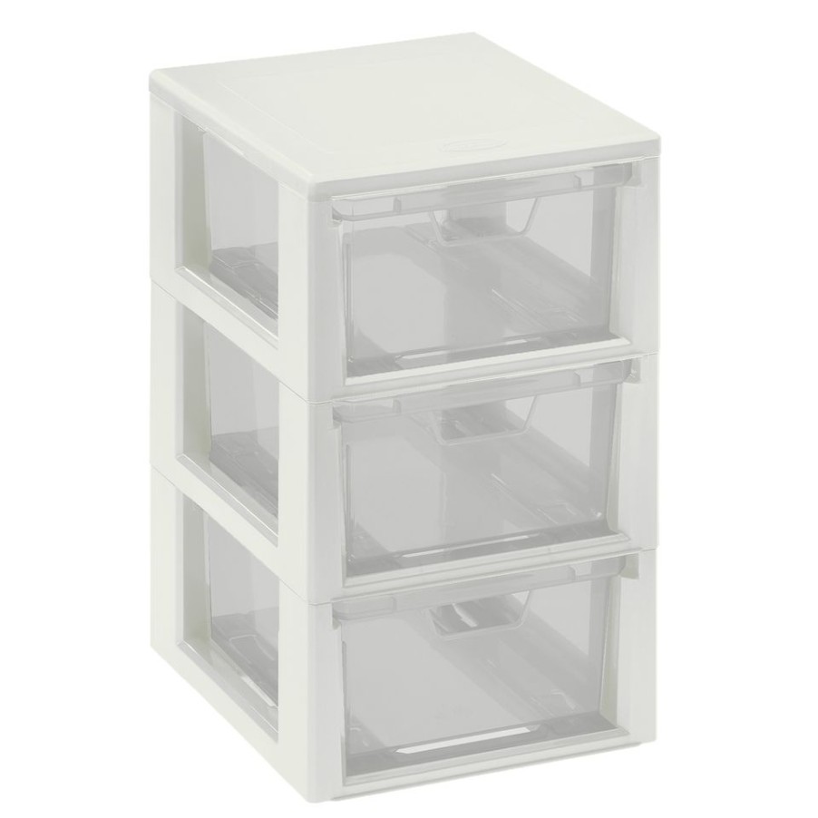 Homebase Storage Containers | Linea Micro 3 Drawer Storage Tower - White