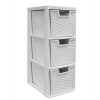 Homebase Storage Containers | Medium 3 Drawer Storage Tower - Rattan Effect