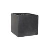 Homebase Plant Pots | Plaza Terrazzo Cube Black - 23Cm