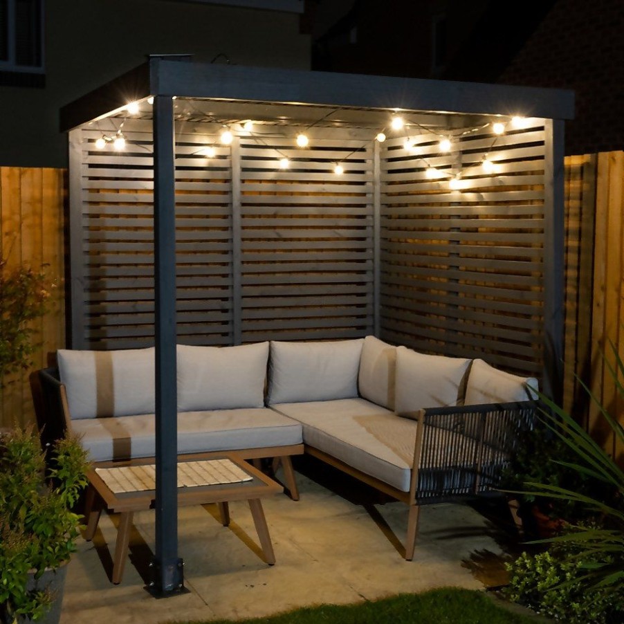 Homebase Gazebos & Marquees | Forest Garden Modular Pergola With 2 Side Panel Packs