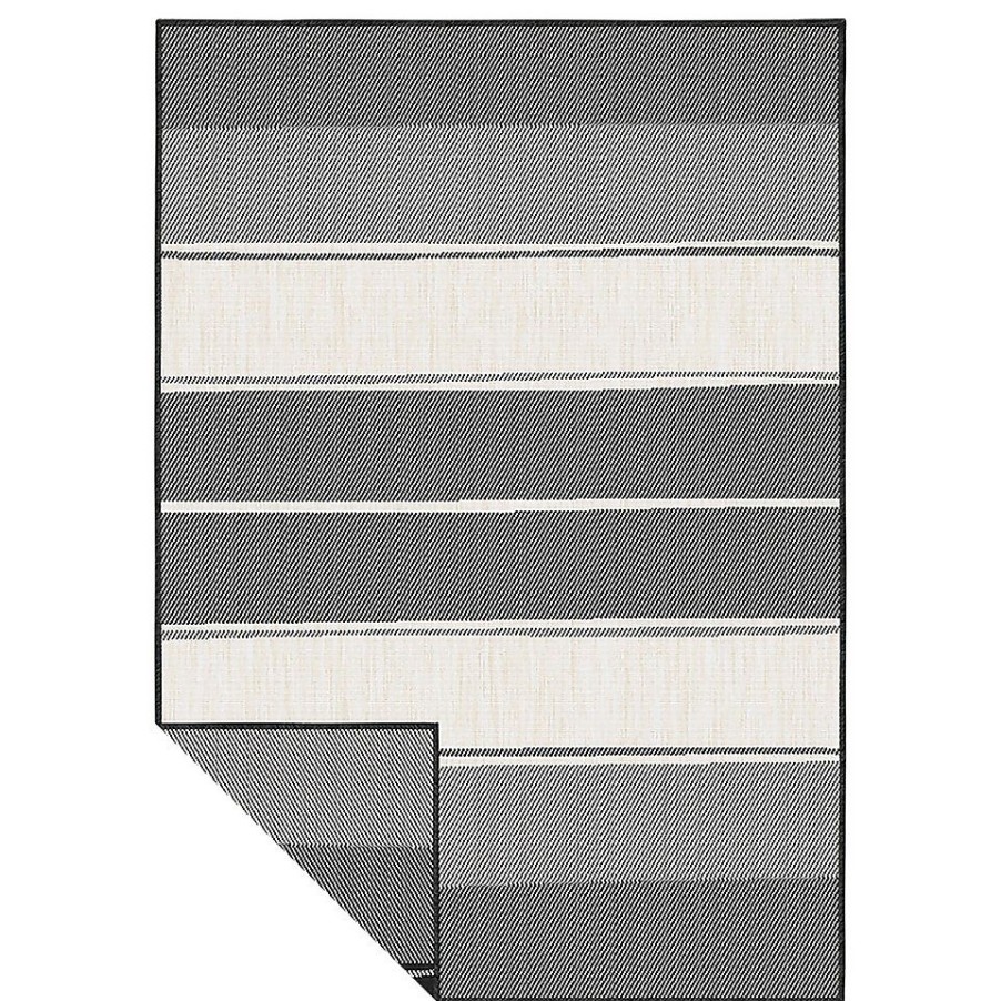 Homebase Rugs | Duo Weave Indoor/Outdoor Rug - Stripe Charcoal - 160X230Cm