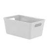 Homebase Storage Containers | Small Plastic Storage Tray - Grey - 4L