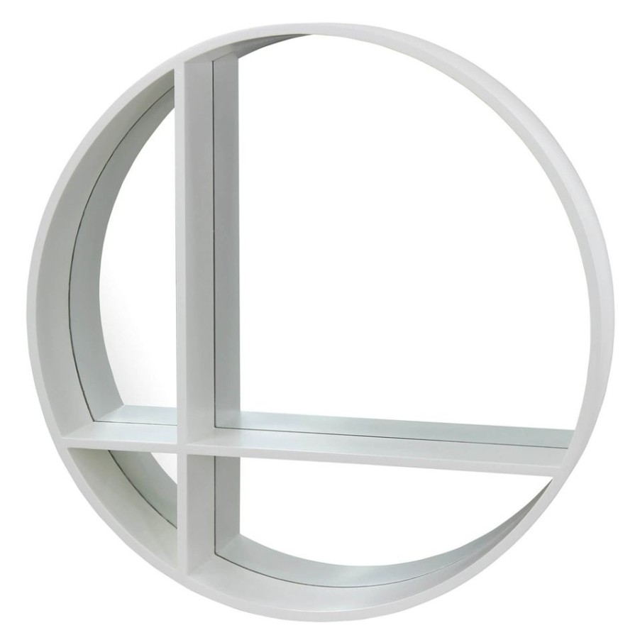 Homebase Wall Shelves | Round Cross Shelf White 29.53X29.53X4