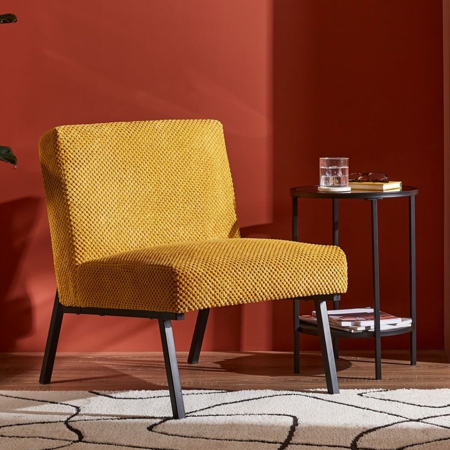 Homebase Chairs | Lukas Chenille Accent Chair - Ochre