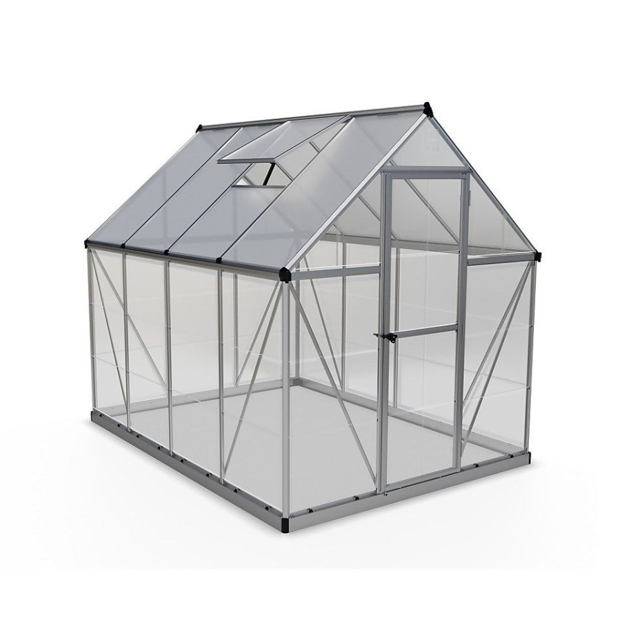 Homebase Greenhouses | Palram Canopia Hybrid 6 X 8Ft Greenhouse - Silver