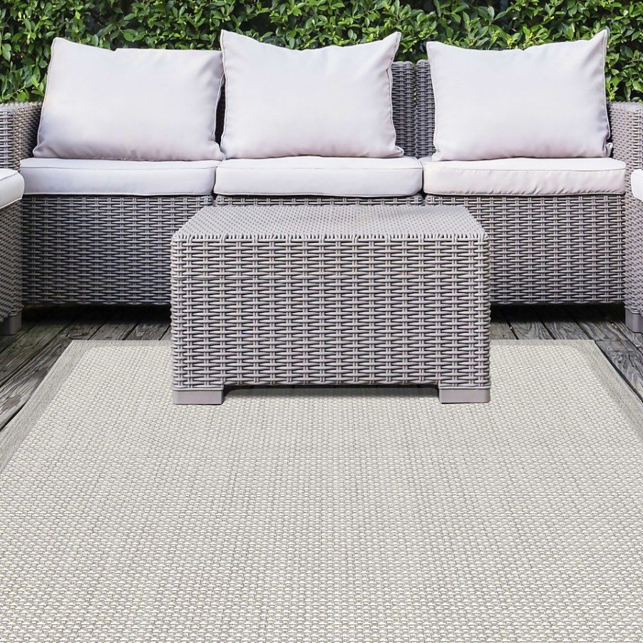 Homebase Rugs | Relay Recycled Indoor/Outdoor Rug - Grey Border - 160X230Cm