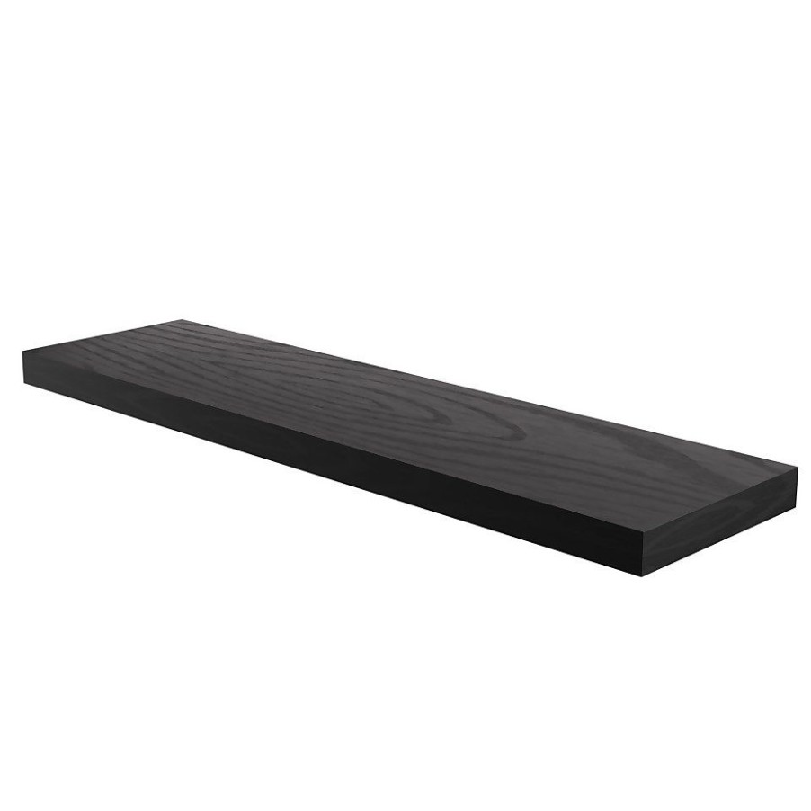 Homebase Storage & Home Deals | Flexi Storage Decorative Shelving Floating Shelf Black Oak 900X38X240Mm