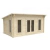 Homebase Garden Buildings | Forest Elmley 5.0M X 3.0M Log Cabin Double Glazed 34Kg Polyester Felt, Plus Underlay - Installation Included