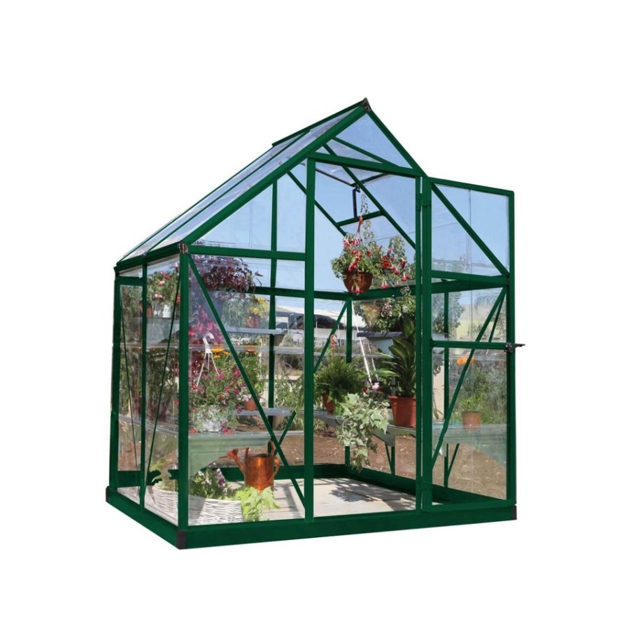 Homebase Greenhouses | Palram 6 X 4Ft Canopia Harmony Greenhouse - Green