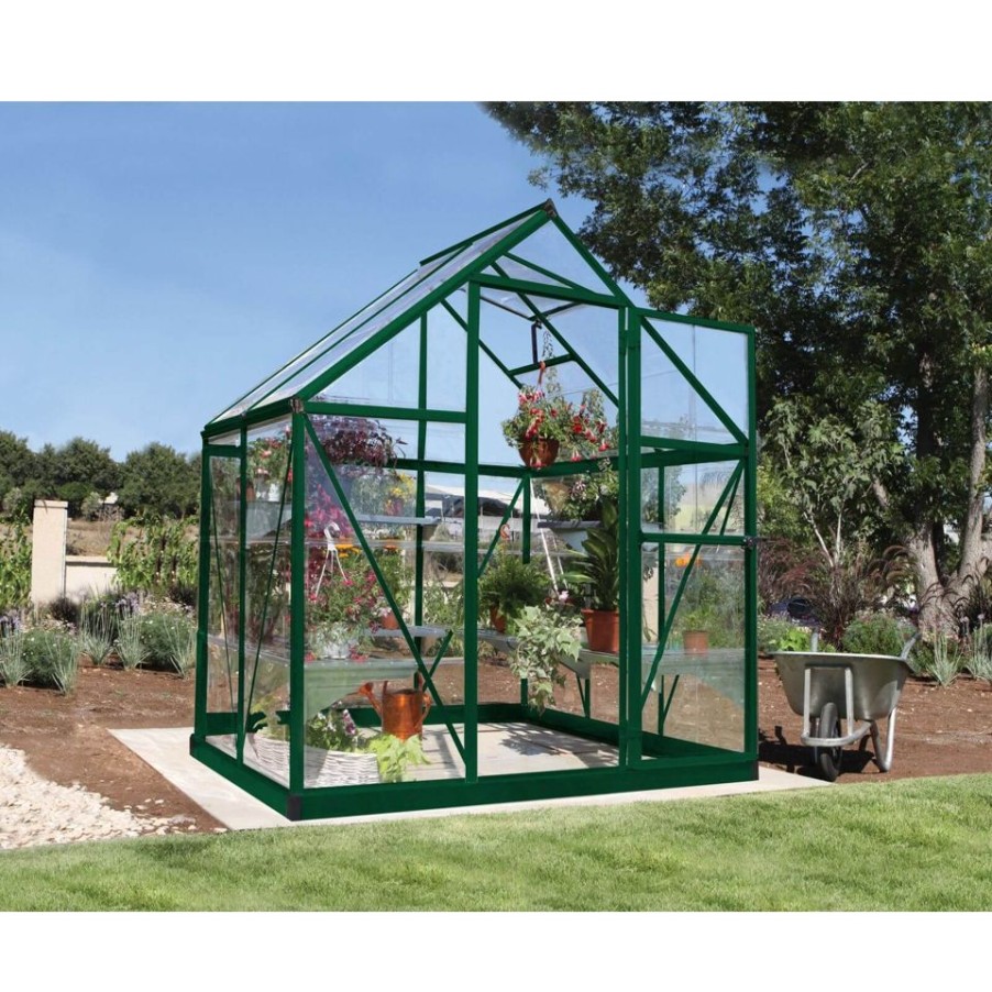 Homebase Greenhouses | Palram 6 X 4Ft Canopia Harmony Greenhouse - Green