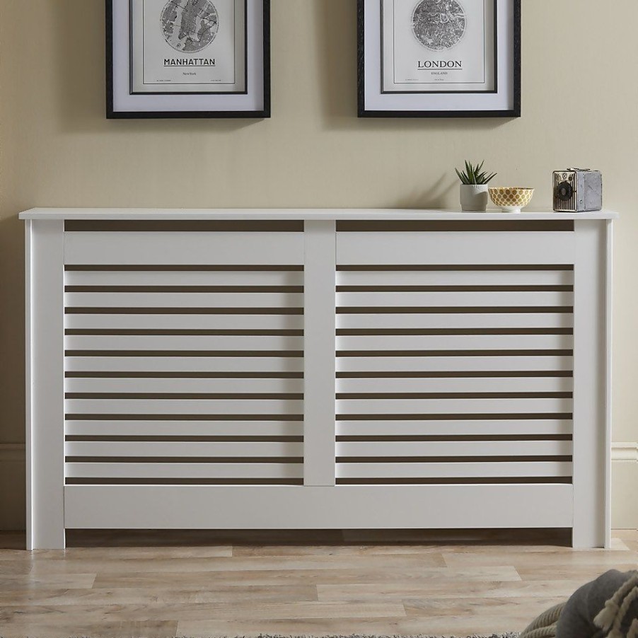 Homebase Hallway Furniture | Lloyd Pascal Radiator Cover With Contemporary Style In White - Large