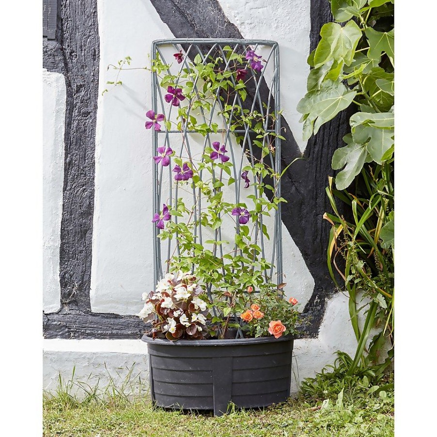 Homebase Trellis | Smart Garden Faux Willow Rectangular Trellis - 1.2 X 0.45M, Slate Grey