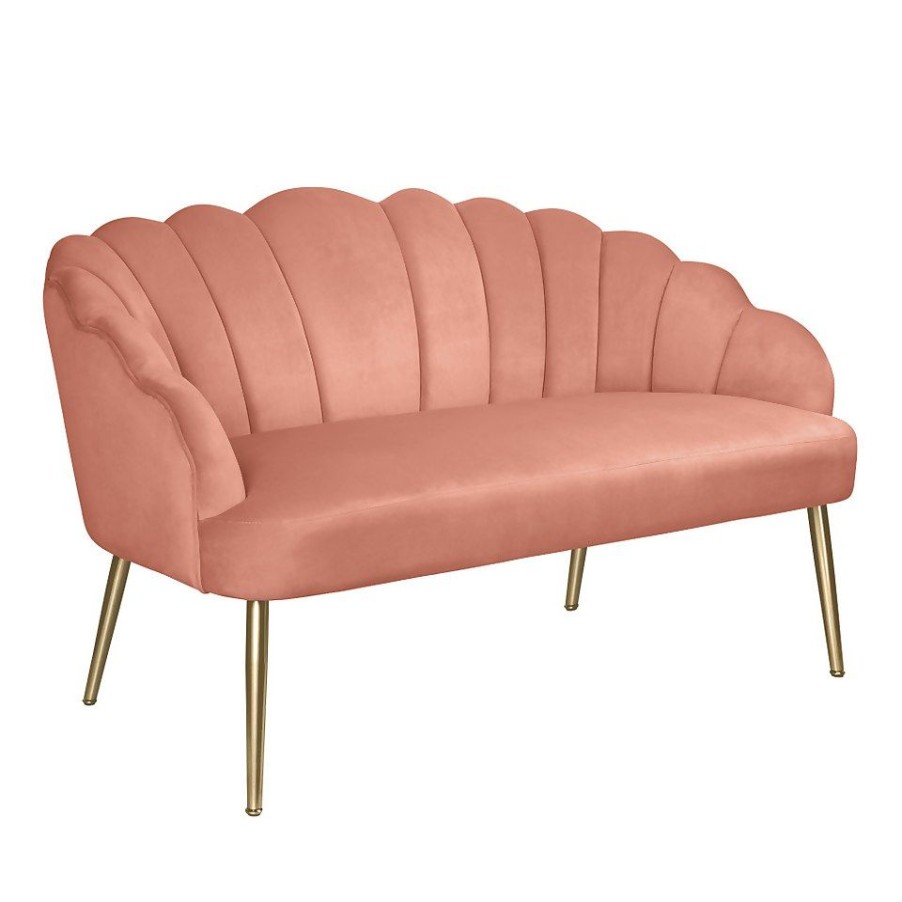 Homebase Sofas And Sofa Beds | Sophia Scallop Occasional Sofa - Matte Pink