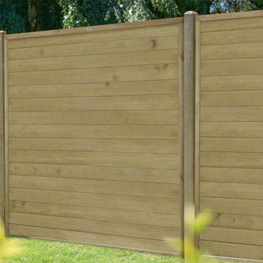 Homebase Garden Fencing | Horizontal Tongue & Groove Fence Panel - 6Ft - Pack Of 3