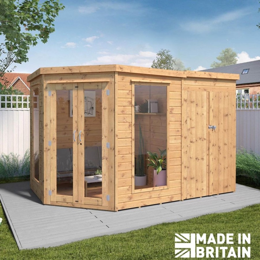 Homebase Garden Buildings | Mercia 11 X 7Ft Summerhouse With Side Shed