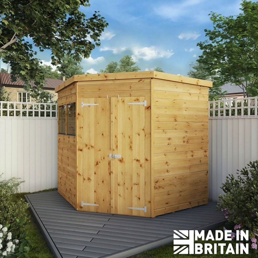 Homebase Garden Sheds | Mercia 7Ft X 7Ft Premium Shiplap Corner Shed - Including Installation