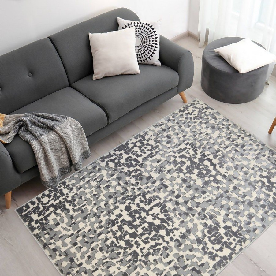 Homebase Rugs | Abstract Pixels Rug - Grey - 120X170Cm