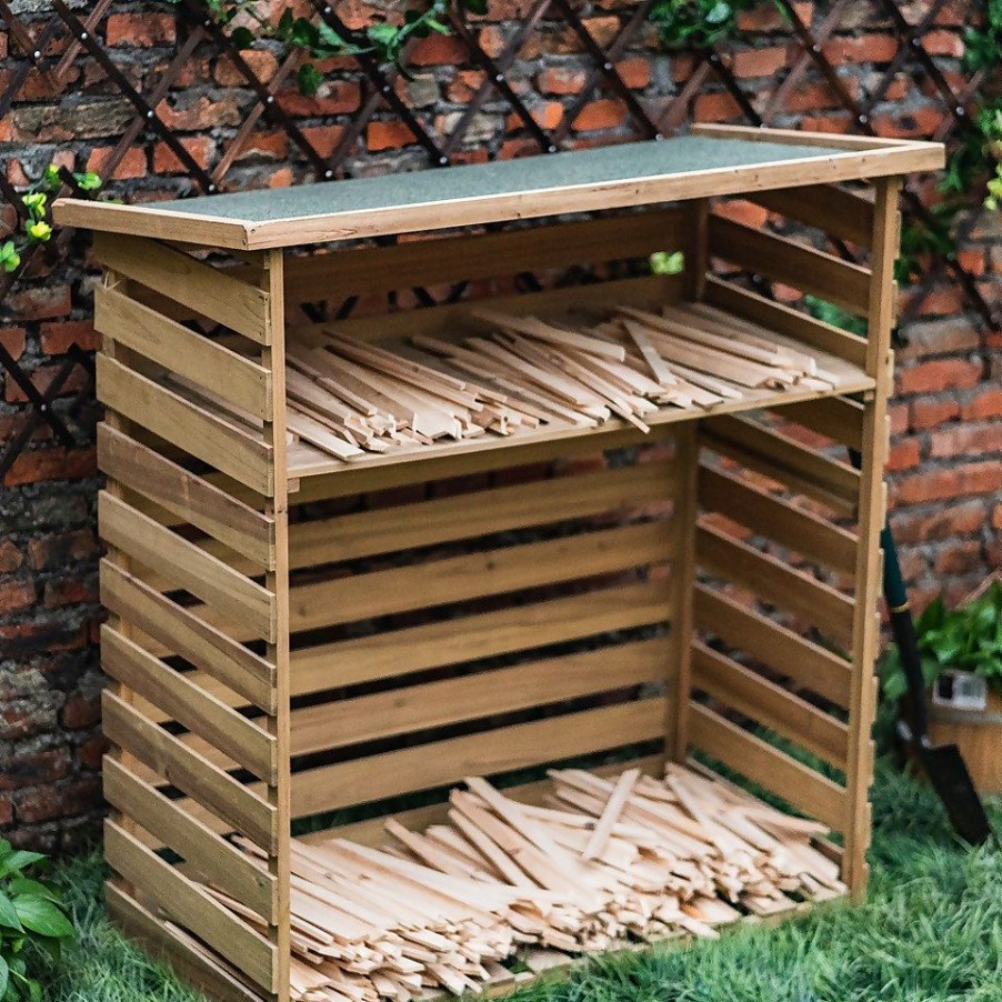 Homebase Garden Storage | Wooden Log Store