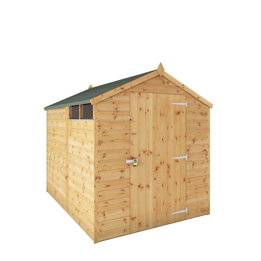 Homebase Garden Sheds | Mercia 8Ft X 6Ft Premium Shiplap Security Apex Shed