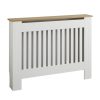 Homebase Hallway Furniture | Lloyd Pascal Radiator Cover With Vertical Slatted Design In White & Natural - Medium