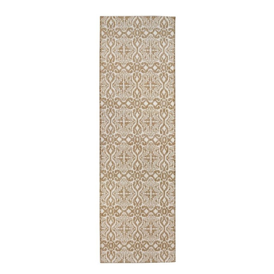 Homebase Rugs | County Victorian Indoor/Outdoor Rug - Natural - 67X200Cm