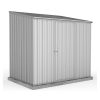 Homebase Garden Sheds | Absco 7.5 X 5Ft Space Saver Metal Pent Shed - Zinc