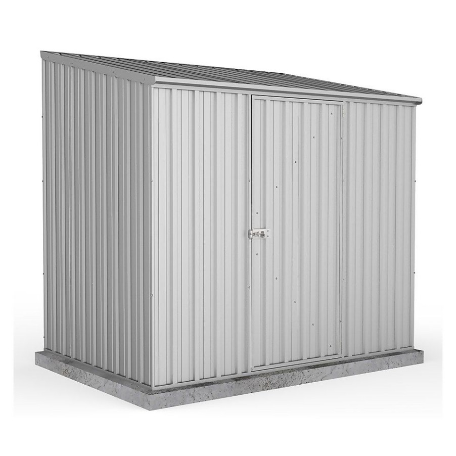 Homebase Garden Sheds | Absco 7.5 X 5Ft Space Saver Metal Pent Shed - Zinc