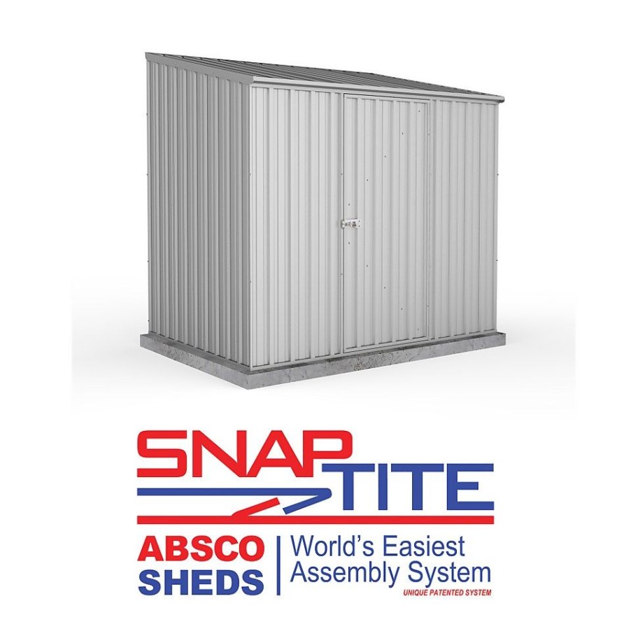 Homebase Garden Sheds | Absco 7.5 X 5Ft Space Saver Metal Pent Shed - Zinc