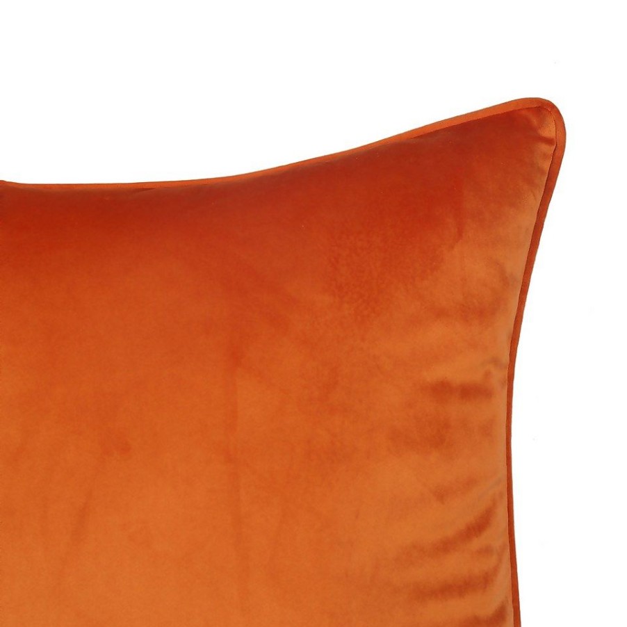 Homebase Cushions | Large Plain Velvet Cushion - Tangerine - 58X58Cm