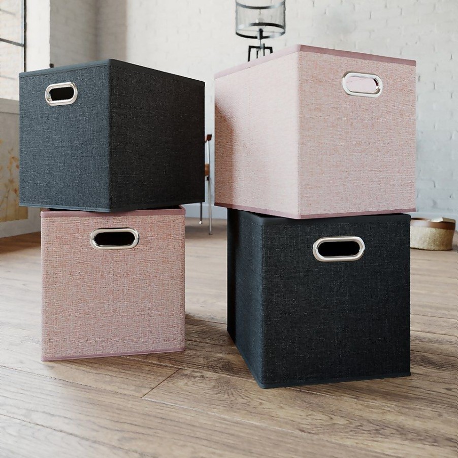 Homebase Cube Storage | Clever Cube Inserts - Set Of 4 - Pepper & Blush