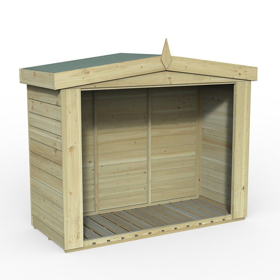 Homebase Garden Storage | Overlap Pressure Treated Apex Log Store (Home Delivery)