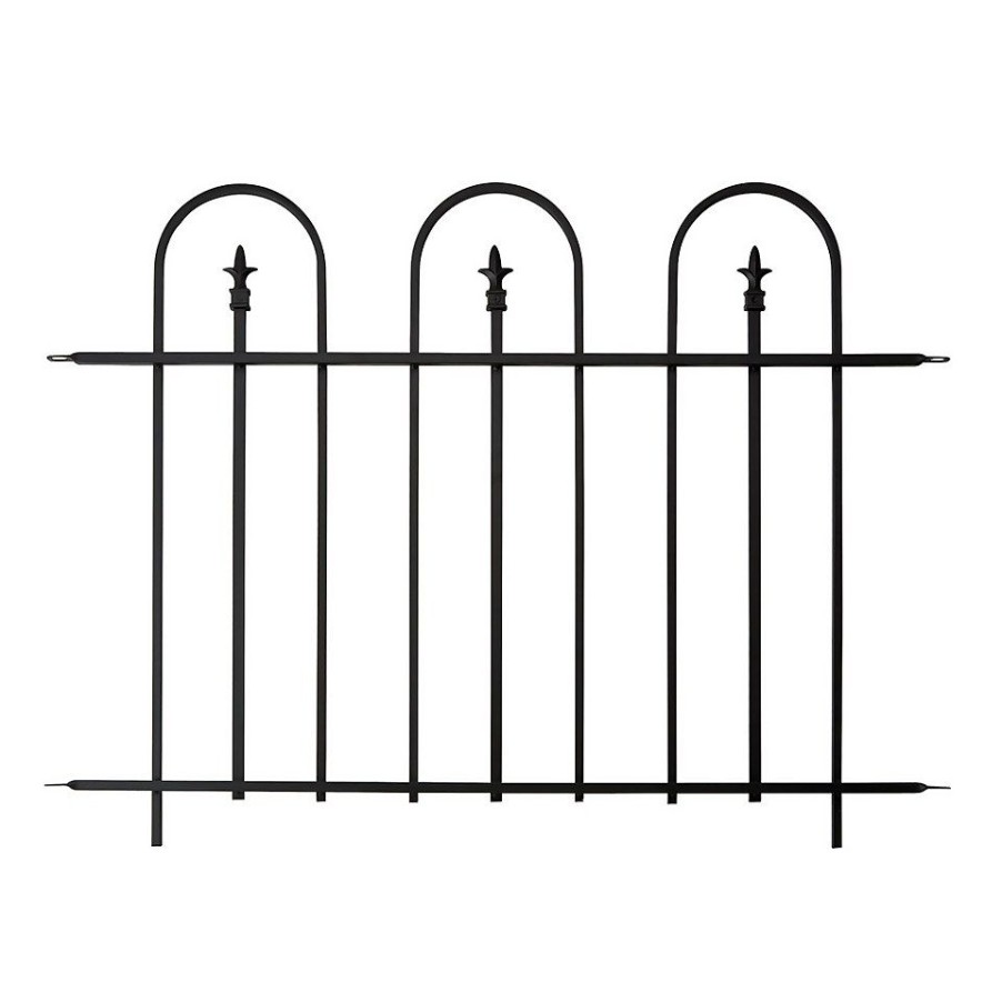 Homebase Garden Fencing | Triple Arch Finial Fence Section Black