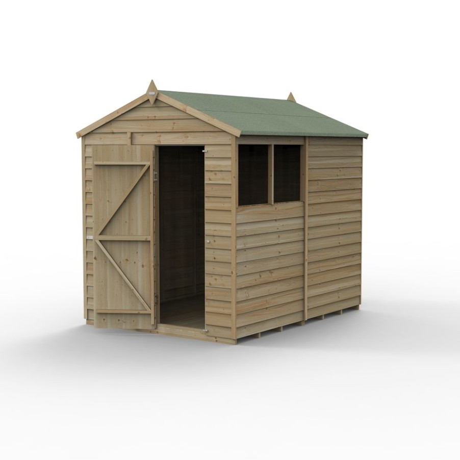 Homebase Garden Sheds | Forest Garden 4Life Apex Shed 6 X 8Ft - Single Door 2 Window (Including Installation)