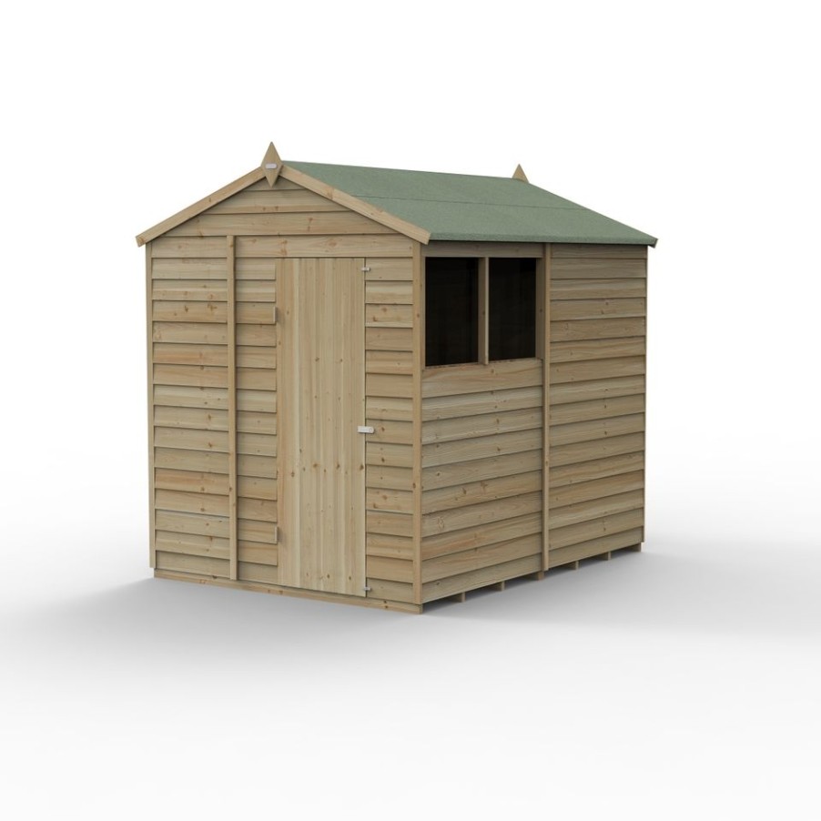 Homebase Garden Sheds | Forest Garden 4Life Apex Shed 6 X 8Ft - Single Door 2 Window (Including Installation)