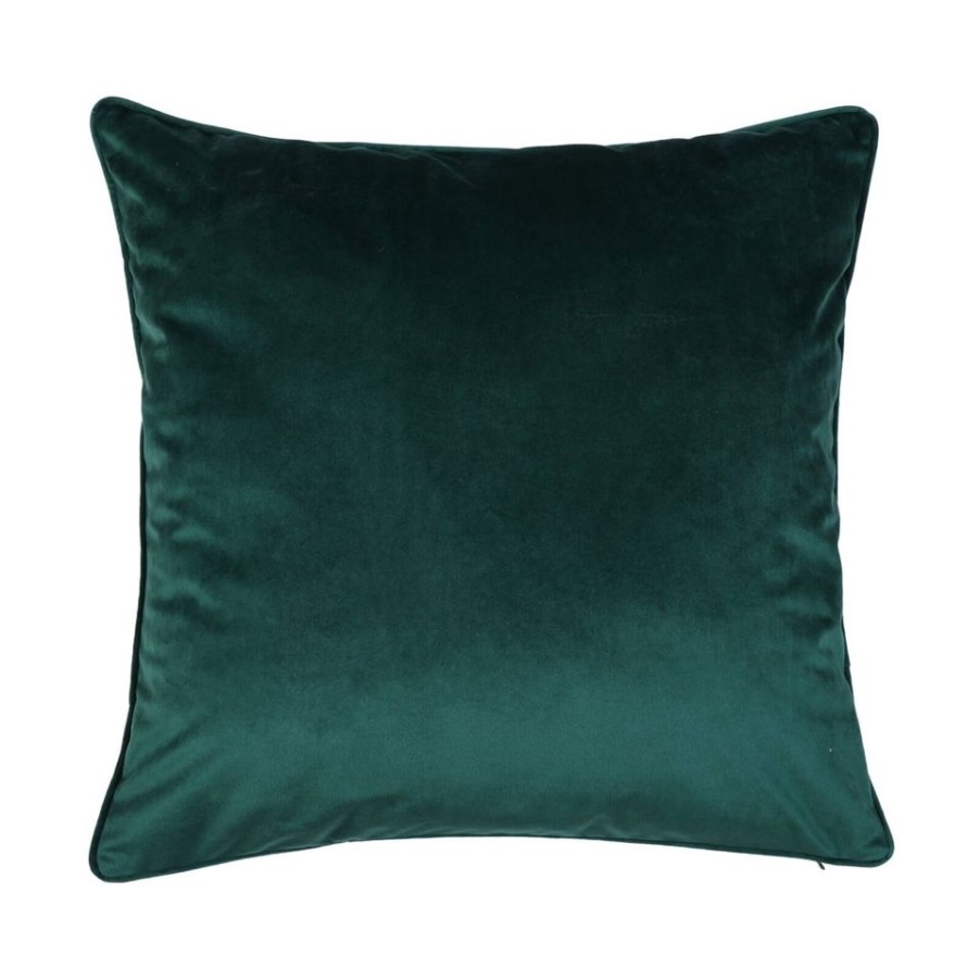 Homebase Cushions | Large Plain Velvet Cushion - Emerald - 58X58Cm