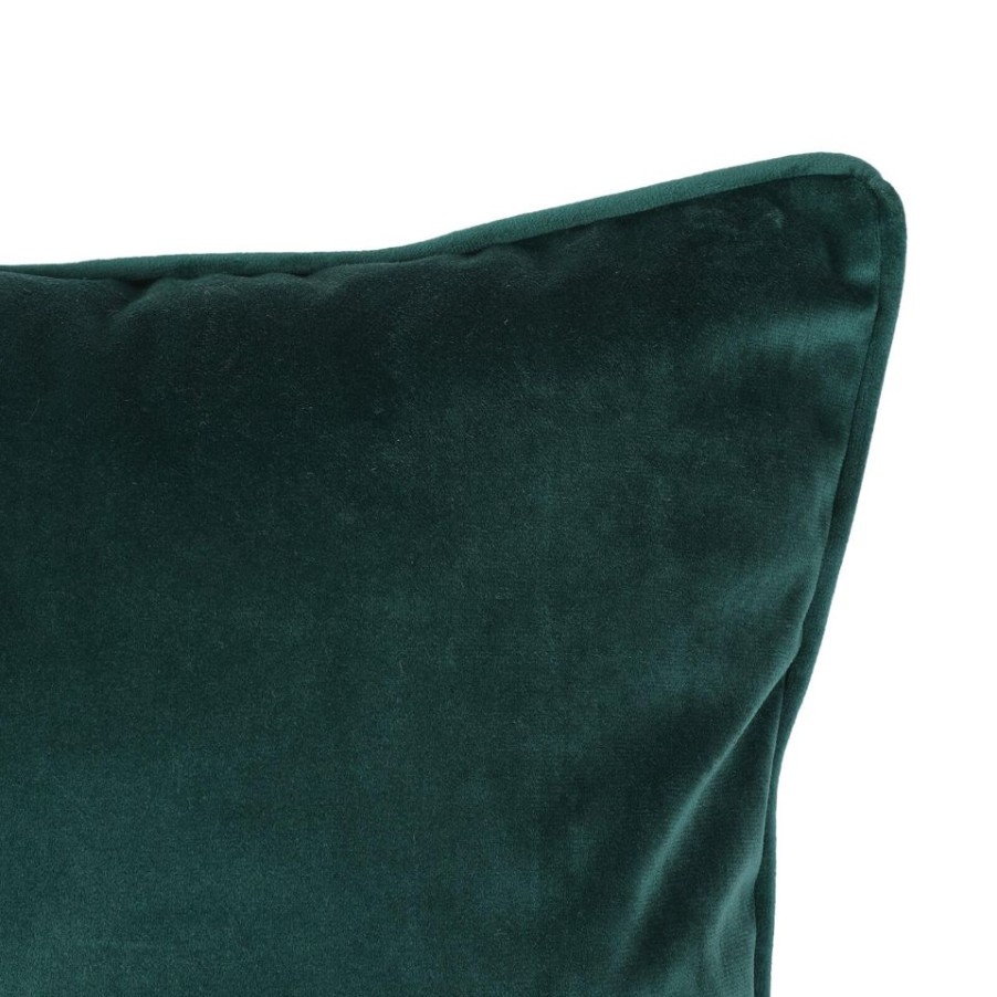 Homebase Cushions | Large Plain Velvet Cushion - Emerald - 58X58Cm