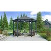 Homebase Gazebos & Marquees | Palram - Canopia Roma Hexagonal Garden Gazebo Grey