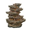 Homebase Water Features | Stylish Fountain Red Rock Springs Water Feature With Leds